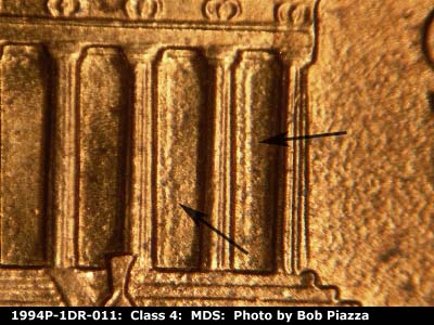 1994 Lincoln cent obverse, CopperCoins die 1994P•1DR•011.
