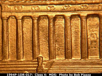 Die-stage B marker on 1994P•1DR•017 (1994 Doubled Die Reverse).
