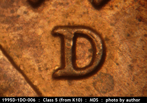 1995 Lincoln cent obverse, CopperCoins die 1995D•1DO•006.