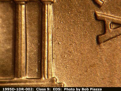 Die-stage A marker on 1995D•1DR•002 (1995 Doubled Die Reverse).