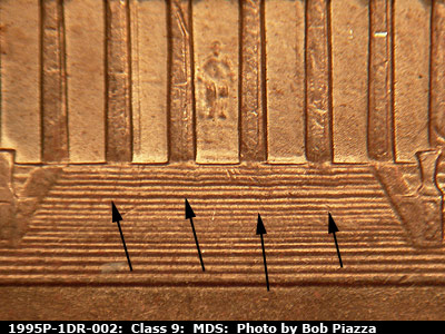 1995 Lincoln cent obverse, CopperCoins die 1995P•1DR•002.