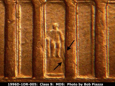 1996 Lincoln cent obverse, CopperCoins die 1996D•1DR•005.