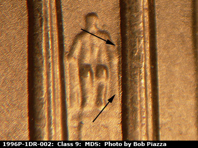 1996 Lincoln cent obverse, CopperCoins die 1996P•1DR•002.