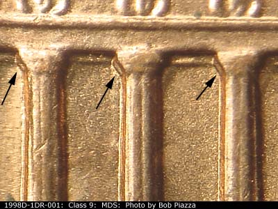 1998 Lincoln cent obverse, CopperCoins die 1998D•1DR•001.