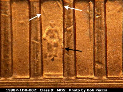 1998 Lincoln cent obverse, CopperCoins die 1998P•1DR•002.
