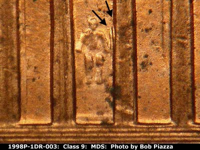 1998 Lincoln cent obverse, CopperCoins die 1998P•1DR•003.