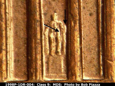 1998 Lincoln cent obverse, CopperCoins die 1998P•1DR•004.