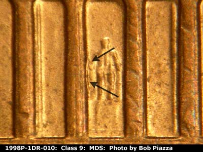 1998 Lincoln cent obverse, CopperCoins die 1998P•1DR•010.