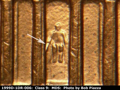 1999 Lincoln cent obverse, CopperCoins die 1999D•1DR•006.