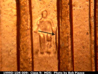 1999 Lincoln cent obverse, CopperCoins die 1999D•1DR•009.