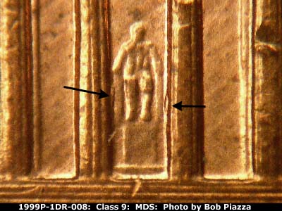 1999 Lincoln cent obverse, CopperCoins die 1999P•1DR•008.