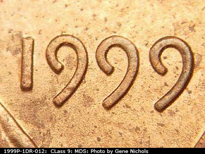 1999 Lincoln cent obverse, CopperCoins die 1999P•1DR•012.
