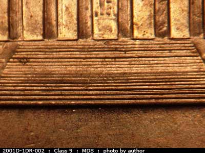 2001 Lincoln cent obverse, CopperCoins die 2001D•1DR•002.