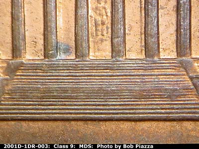 Die-stage B marker on 2001D•1DR•003 (2001 Doubled Die Reverse).
