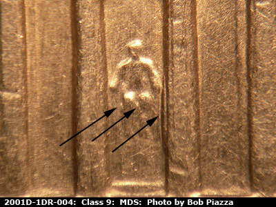 2001 Lincoln cent obverse, CopperCoins die 2001D•1DR•004.