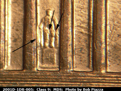 2001 Lincoln cent obverse, CopperCoins die 2001D•1DR•005.