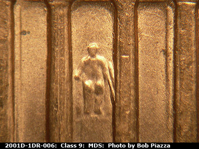 2001 Lincoln cent obverse, CopperCoins die 2001D•1DR•006.