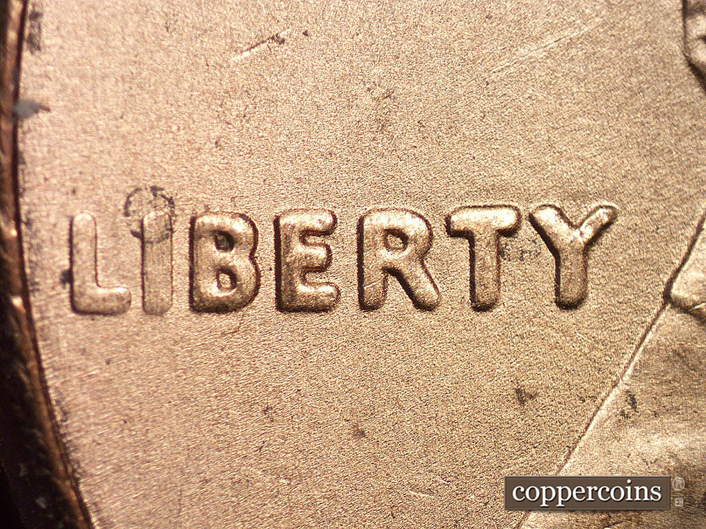 Die-stage B marker on 2001P•1DO•001 showing Doubling on LIBERTY.