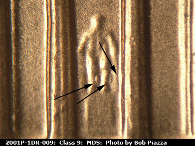 2001 Lincoln cent obverse, CopperCoins die 2001P•1DR•009.