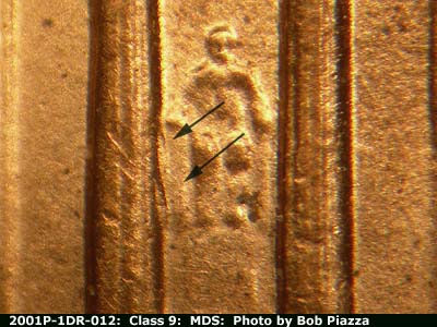 2001 Lincoln cent obverse, CopperCoins die 2001P•1DR•012.