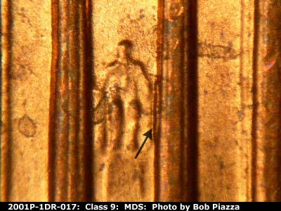 2001 Lincoln cent obverse, CopperCoins die 2001P•1DR•017.