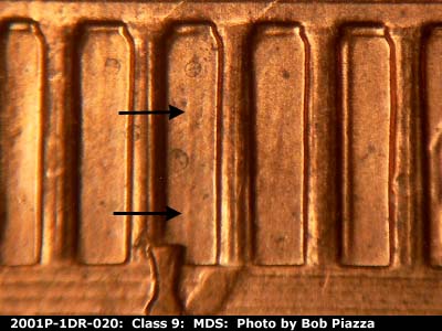 2001 Lincoln cent obverse, CopperCoins die 2001P•1DR•020.