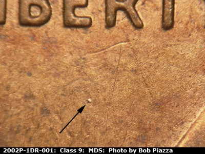 Die-stage B marker on 2002P•1DR•001 (2002 Doubled Die Reverse).