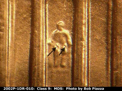 2002 Lincoln cent obverse, CopperCoins die 2002P•1DR•010.