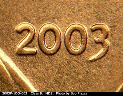 2003 Lincoln cent obverse, CopperCoins die 2003P•1DO•002.