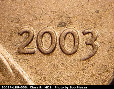 2003 Lincoln cent obverse, CopperCoins die 2003P•1DR•006.