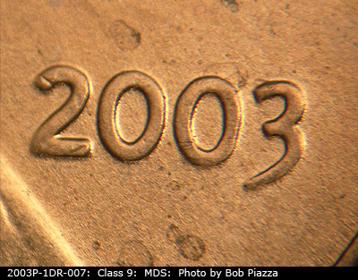 2003 Lincoln cent obverse, CopperCoins die 2003P•1DR•007.