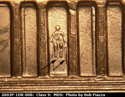 2003 Lincoln cent obverse, CopperCoins die 2003P•1DR•008.