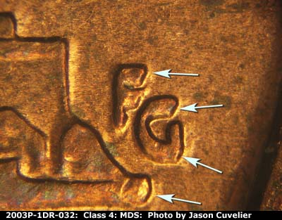 2003 Lincoln cent obverse, CopperCoins die 2003P•1DR•032.