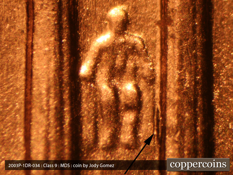 2003 Lincoln cent obverse, CopperCoins die 2003P•1DR•034.