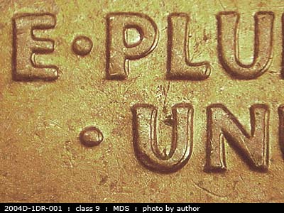 2004 Lincoln cent obverse, CopperCoins die 2004D•1DR•001.