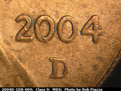 2004 Lincoln cent obverse, CopperCoins die 2004D•1DR•009.