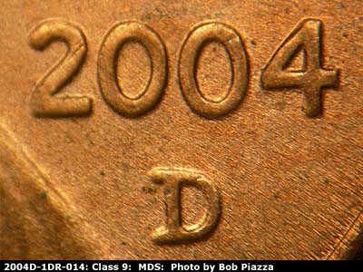 Die-stage B marker on 2004D•1DR•014 (2004 Doubled Die Reverse).