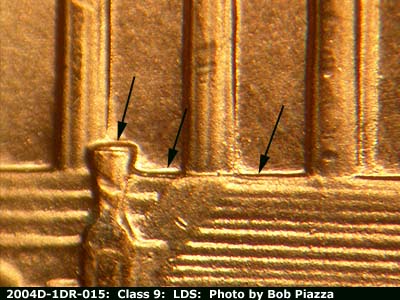 Die-stage C marker on 2004D•1DR•015 (2004 Doubled Die Reverse).