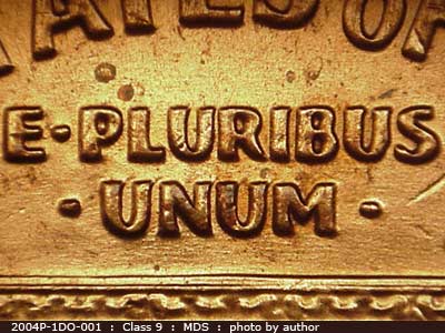 Die-stage B marker on 2004P•1DO•001 (2004 Doubled Die Obverse).