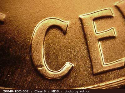 Die-stage B marker on 2004P•1DO•002 (2004 Doubled Die Obverse).