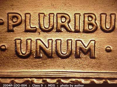 Die-stage B marker on 2004P•1DO•004 (2004 Doubled Die Obverse).