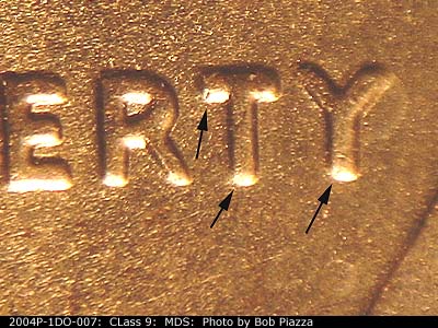 2004 Lincoln cent obverse, CopperCoins die 2004P•1DO•007.