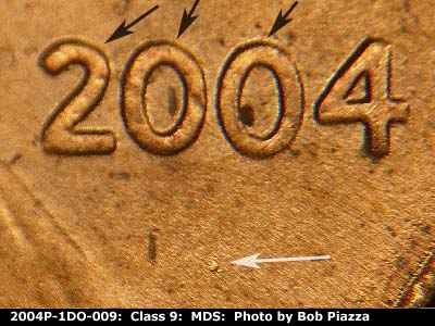 Die-stage B marker on 2004P•1DO•009 (2004 Doubled Die Obverse).
