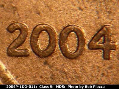 2004 Lincoln cent obverse, CopperCoins die 2004P•1DO•011.