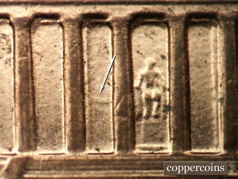Die-stage B marker on 2004P•1DO•012 (2004 Doubled Die Obverse).