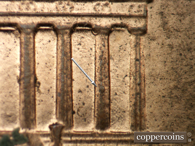 Die-stage B marker on 2004P•1DO•012 (2004 Doubled Die Obverse).