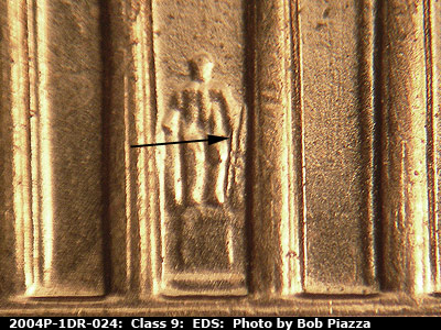 Die-stage A marker on 2004P•1DR•024 (2004 Doubled Die Reverse).