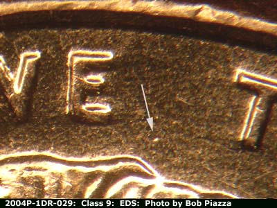 Die-stage A marker on 2004P•1DR•029 (2004 Doubled Die Reverse).