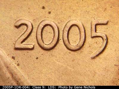 Die-stage C marker on 2005P•1DR•004 (2005 Doubled Die Reverse).
