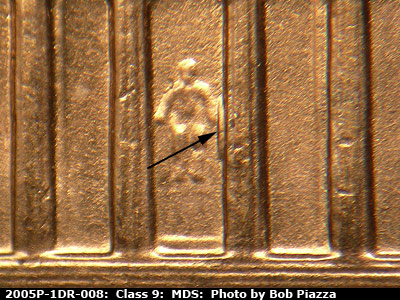 2005 Lincoln cent obverse, CopperCoins die 2005P•1DR•008.
